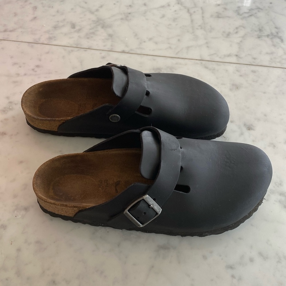 Birkenstock Boston Oiled Leather | Black | Size EU 38